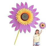 Sonnenblumenspinner,28 cm kleine Sonnenblumen-Windräder für Rasen - Dekorativer Spinner mit 3D-Struktur, multifunktionales Kinderspielzeug mit leuchtenden Farben für Park, Rasen, Hof, Garten Zceplem