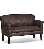 CAVADORE 3-Sitzer Küchensofa Malm, Sitzbank für Küche oder Esszimmer in Lederoptik, Inkl. Armteilverstellung, Federkern und moderner Kontrastnaht, 182 x 97 x 78, Mikrofaser: braun