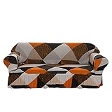 DOTBUY-SHOP Stretch Sofa Überzug Elastische Couch Überzug,1 2 3 4 Sitzer Weicher Stretchbezug Sofabezug Universal Sofa Cover Sofaschoner Möbelschutz (190-230cm,Geometrisch)