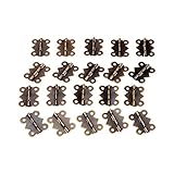 20 Stück Scharniere mit Schrauben Stil Hintern Eisenscharnier Antik Bronze Vintage Holz Schmuckschatulle Weinkiste 25 * 20mm Unterlegscheiben für Türscharniere