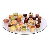 Drehbarer Glas-Kuchenständer 30 cm drehbare Kuchenplatte Ständer Einstöckige Patisserie Dessert Obst Servieren Display Platte Rotating