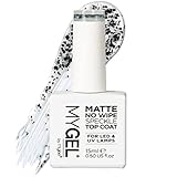 Mygel von Mylee Nagellack Matte No-Wipe Speckle Überlack 15 ml, UV/LED, Soak-Off, Nagelkunst, Maniküre, Pediküre, Professionellen Gebrauch, Hält bis zu 2 Wochen, einfach anzubringen, kein Abblättern