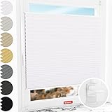 Schuette® Plissee nach Maß ohne Bohren ● Thermo Kollektion: White Day (Weiß) ● 80-89 x 200-230cm (Breite x Höhe) ● Suprafix Faltrollo Klemmfix 2.0 Rollo ● 60 Sekunden Montage