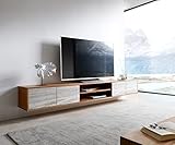 DELIFE TV-Board Kleo Akazie Natur 240 cm 4 Türen schwebend Lowboard