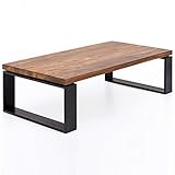 FineBuy Couchtisch FB51445 Sheesham 115x35x60 cm Massiv Holz Sofatisch mit Metallgestell | Wohnzimmertisch Rechteckig Massivholz Braun | Holztisch Modern | Tisch Wohnzimmer