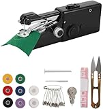 Kleine Handnähmaschine, Mini-Nähmaschine, tragbar, elektrisch, Schwarz