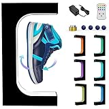 SEAAN Magnetischer Schuhständer mit Bunte LED, 360 Grad Drehbaren Schwebende Schuhanzeige, Floating Shoe Display, Acryl Schwimmenden Sneaker-Ständer für Geschäfte und Wohnungen