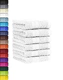 6 TLG. Gästetuch Set in vielen Farben 100% Baumwolle 6er Pack Gästetücher 30x50 cm Weiss