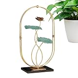 Metallrose | Leichte, luxuriöse Blumenfigur aus Metall mit Kristallsockel,Ästhetische Kunstdekoration aus Eisen für Wohnzimmer, Schlafzimmer, Büros und Heimdekoration Rurbeder