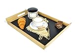 Sendez® Serviertablett XXL Holztablett Tablett Frühstückstablett Servierplatte Betttisch