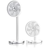 Brandson - Standventilator, 9 Geschwindigkeitsstufen, DC Motor, Nachtmodus, Turbostufe, Oszillationsunktion 100°, Timer, hoher Luftdurchsatz und sehr leise, Weiß