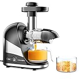 Entsafter Slow Juicer, KAVON Kaltpresse Mastizierende Entsafter für Ganze Obst und Gemüse Rückwärts Funktion Ruhiger Motor Frisch Gesunder Saft -Extraktor