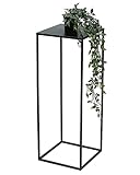 DanDiBo Blumenhocker Metall Schwarz Eckig 70-50 cm Blumenständer Beistelltisch 96315 Blumensäule Modern Pflanzenständer Pflanzenhocker (70 cm)