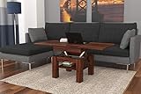 Mazzoni Design Couchtisch Tisch Cleo Nussbaum Walnuss stufenlos höhenverstellbar 57 / 69cm aufklappbar 75 / 150cm Esstisch