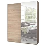 Avanti Trendstore - Victoria - Schwebetürenschrank mit 1 Spiegelfront aus Holzdekor, sehr geräumig, in 2 verfügbar. Maße: BHT 170x196x60 cm