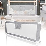 Jopassy Bettgitter, Bettschutzgitter für Kinder, Babybettgitter Kinderbettgitter, Bed Rail Sicherheitsgitter Baby Kleinkinder-Grau