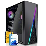 SYSTEMTREFF® Basic Gaming PC AMD Ryzen 5 5600G 6x4.4GHz | AMD RX Vega 7 4K HDMI DX12 | 256GB M.2 NVMe | 16GB DDR4 RAM | Windows 11 | WLAN Desktop Computer Rechner für Gamer, Zocker