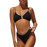 shesuseke Bikini Damen Sexy Push Up Bikinis Badeanzug für Damen Push Up Badebekleidung Strandmode Beachwear Damen V Ausschnitt überkreuztes Push Up Zweiteiliger Badeanzug für Frauen