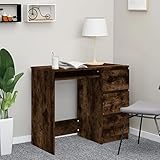 RAUGAJ Schreibtisch Eiche Räucherholz 90x45x76 cm Holzbaufarbe Räuchereiche