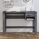 LAPOOH Schreibtisch, Computertisch, Arbeitstisch, Home Office Desk, Schreibtischorganizer, Büroschreibtisch, Dunkelgrau 110x40x75 cm Massivholz Kiefer