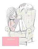 Girl and cat on the sofa sketchbook: Cat lovers sketchbook for teens-8.5”x11” 100 blank pages for sketching, doodling, drawing , painting, writing in ... girl, adult , kids , teenagers, her