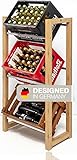 MANUMA® Das Original Getränkekistenregal aus Holz - Extra sicher und platzsparend im erstklassigen Design - Für mehr Ordnung Zuhause (für 3 Kisten)