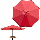 Ersatzbezug Sonnenschirm Ersatz Tuch 6 Rippen/8 Rippen Terrassenschirm Ersatz Überdachung Abdeckung UV-Schutz Wasserdichte Stoffbezug Ersatz-Baldachin Für Garten Strand Pool Im Freien ( Color : Rot ,