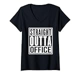 Damen Office Squad Schule Sekretär Wertschätzung & Front Office T-Shirt mit V-Ausschnitt