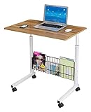 Verstellbare Schreibtische, Laptoptisch, Standlift, Desk und Workstation, Holz, tragbar, verstellbar, für Wohnzimmer, Schlafzimmer, 80 x 50 cm