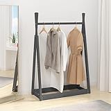 DCRAF Möbelset Kleiderständer Garderobe Grau 100x45x150 cm Massivholz Kiefer