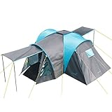 Skandika Kuppelzelt Hammerfest 6 Plus | Camping Zelt 6 Personen, 2 m Stehhöhe, 2 Schlafkabinen, 2 Eingänge, Moskitonetze, wasserdicht, 3000 mm Wassersäule | Outdoor, Campingzelt