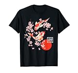 Cherry Blossom Koi Karpfen Fisch Japanische Sakura Grafik Kunst T-Shirt