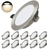 LED Einbaustrahler 10er Set Ultra flach 7W Deckenspots 700lm 230V IP44 Neutralweiß 4500K Einbauleuchten LED Einbautiefe 25mm Slim Decken Spot für Badezimmer Wohnzimmer Küche Büro (Neutralweiß 4500K)