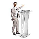 SUNMME Transparentes Acrylpodium,Acryl Mobiles Stehpult,Klares Acryl Podium,Bodenstehend kirchliche Kanzel Lectern,Sprechende Podiums,für die Konferenzzeremonie Hochzeit