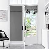 Meider Türvorhänge für Türen, Fenster, französische Türvorhänge für Privatsphäre, einfach zu installierende Tricia-Türverkleidungen, waschbarer Vorhang (grau, 63x178 cm)