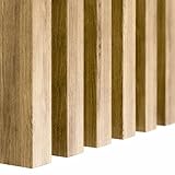 KLEMP CLASSIC Lamellenwand aus MDF 30x40 mm, vertikale oder horizontale Decken- oder Wandverkleidung, Holzpaneele für Wand und Decke, für Flur, Schlaf- oder Wohnzi mmer 17er-set Eiche Natur