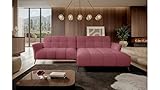 Stylefy Ecksofa Milano - Polsterecke (HxBxL): 90x175x284 cm - Eckcouch Velours Jasmine Lila Rechts mit Schlaffunktion
