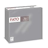 Fato, Einweg-Papierservietten, Weichheit und Flauschigkeit, 40er-Pack Servietten, Größe 38x38 gefaltet in 4 und 2 Lagen, Farbe Grau, 100% reines Zellulosepapier, FSC-zertifiziert