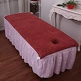 Schönheitssalon-Betttuch spezielles großes Handtuch mit Loch für Massagebettlaken Starke Wasseraufnahme ohne Haarausfall Badetuch, braun, 100*200 [ohne Loch]