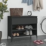 CIADAZ Schuhregal, Shoe Rack, Schuhständer, Schuh Regal, Schuhschrank, Schuhe Regalsystem, Kleinmöbel, Schwarz 70x36x60 cm Holzwerkstoff