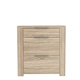 FORTE Calpe Schuhschrank mit 1 Schublade und 2 Klappen, Holzwerkstoff, Sonoma Eiche , 99.4 x 42 x 105.2 cm