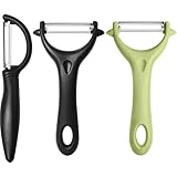 FINEASY 3 Stück Sparschäler Set, Universalschäler Edelstahl mit Ergonomischer Griff, Multifunktion Peeler Gemüseschäler Kartoffelschäler Spargelschäler Zweischneidig für Obst Karotten Gemüse
