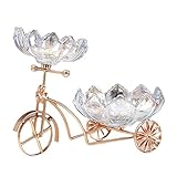 JTBDWOSK Obstkorb Kreative, Fahrrad Glas Obstteller Snack Süßigkeiten Teller Mode Einzigartige Lagerung Dekoration Tisch Desserttisch Heimtextilien Deko Schalen,Gold