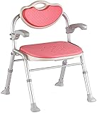 Duschsitz, Duschhocker, Duschhocker, Aluminium, mit Rückenlehne und Griffen, zusammenklappbar und höhenverstellbar, für ältere Menschen, Senioren und Behinderte