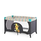 Hauck Disney Reisebett Dream N Play 120 x 60 cm, für Babys und Kinder ab Geburt bis 15 kg, Leicht, Kompakt Faltbar, Inklusive Transporttasche und Faltboden, Pooh Geo Schwarz