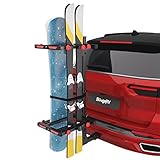 BougeRV Anhängerkupplung Ski Snowboard Rack mit Sicherheitsschloss neigbar für Kofferraumzugang