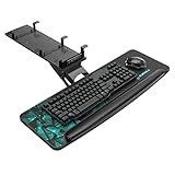 EUREKA ERGONOMIC Tastaturauszug Verstellbar Tastaturhalterung Schwenkbar Tastaturschublade mit Mauspad Tastaturablage für Büro Schreibtisch Gaming Tisch