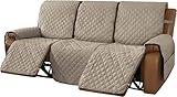 Rutschfester Liegestuhlbezug Sofa-Schonbezug, wendbarer Sofabezug mit elastischem, verstellbarem Riemen, waschbarer Sofa-Schonbezug, Liegestuhl, Möbelschutz (Khaki, Liegesofa)