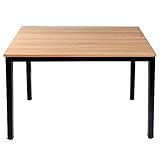 sogesfurniture Schreibtisch Computertisch Büromöbel PC Tisch, Stabil Bürotisch Arbeitstisch Esstisch aus Holz und Stahl, Einfache Montage, 100x60x75cm, Teak & Schwarz AC3TB-100-SF