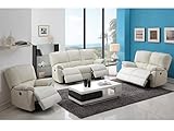 Vente-unique Relaxsofa Ledergarnitur elektrisch 3+2+1 - Elfenbein - MARCIS